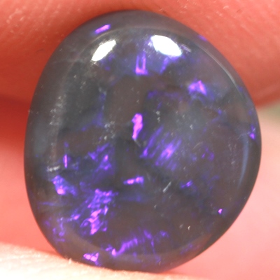 SOLID BLACK CRYSTAL OPAL Rich purple and violet